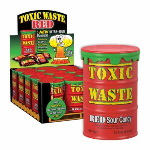 Toxic Waste Nuclear Red Drums 42g in display of 12