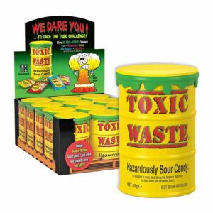 Toxic Waste Nuclear Yellow Drums 42g in display of 12