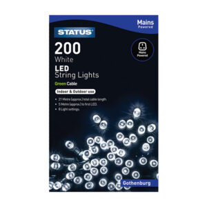 Status LED Christmas Lights Mains 200 White