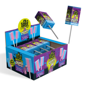 Candy Castle Duo Sour Pops Bubbleberry 10g in display of 30