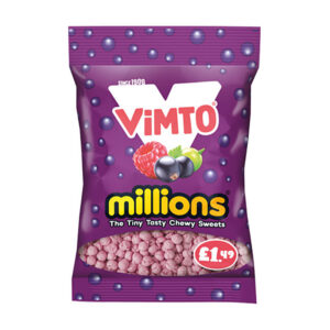 Millions Bag Vimto PM £1.49 100g in display of 12
