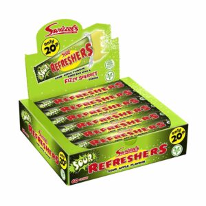 Swizzels Refreshers Sour Apple Chew Bars PM 20p 18g in display of 60