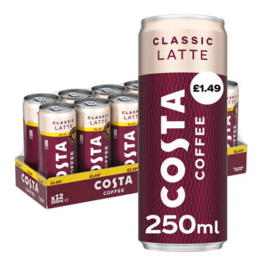 Costa Coffee Latte 250ml PM £1.49 0% vat x 12