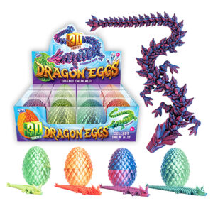 Dragon 3D Printed Eggs in display of 12