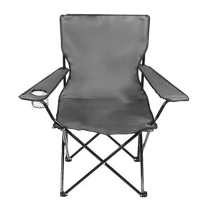 Brookstone Camping Chair in Grey with Cup Holder