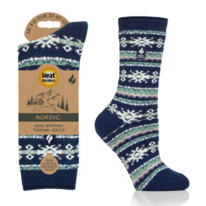 Heat Holders Ladies Lite Nordic Indigo & Rose Blush Socks 4-8