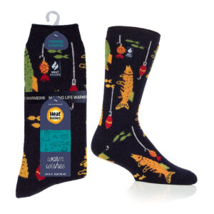 Heat Holders Mens Lite Fishing Fanatics Hobby Socks 6-11