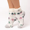 Ladies Lite Lounge Socks with Turnover Top - Cosy Cabin - Image 2