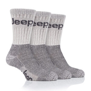 Mens Jeep Walking Socks 3 Pack Grey 6-11