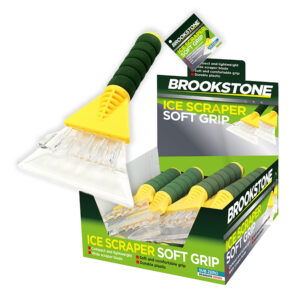 Brookstone Ice Scraper Soft Grip in display of 12