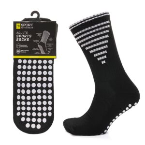 Adult's Black Football Grip Socks UK 12-14