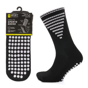 Adult's Black Football Grip Socks UK 12-14