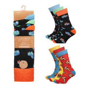 Men's Bamboo Novelty Design Socks 3 Pack 6-11