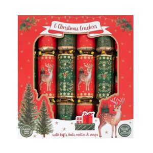 Novelty Reindeer 12" Christmas Crackers Box of 6