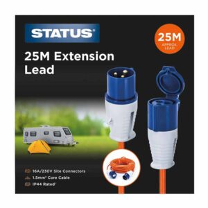 Status Caravan Site Hook Up Extension Lead 25 Metre 230v 1.5mm 16 Amp
