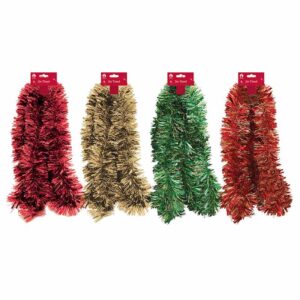 Chunky Christmas Traditional Mix Tinsel 2 Metres x 12