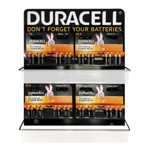 Duracell Batteries Metal Slat Wall Display 8 Hooks