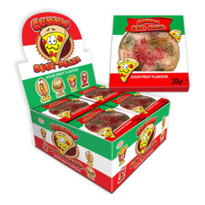 Sour Gummy Pizza 20g in display of 24