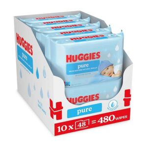 Huggies Pure Baby Wipes 48 pack x 10