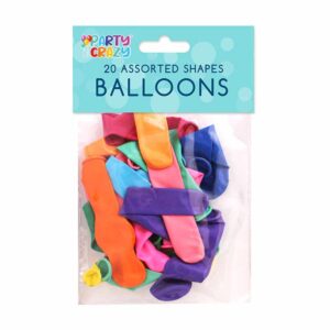 Balloons Assorted Shapes 20 Pack in display of 12