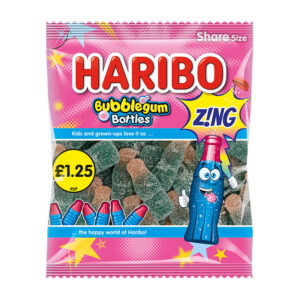 Haribo Bubblegum Bottles Zing 160g PM &pound;1.25 x 12