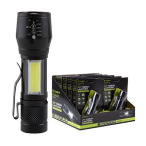 Storm Force 3w Rechargeable 2 in 1 Torch & Lantern in display of 12