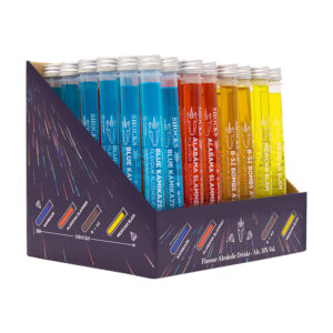 Shocks Test Tube Alcoholic Drinks 20ml 10% vol display of 48
