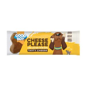 Good Boy Cheese Please Long Lasting Tasty Dog Chew Bone 60g in display of 12