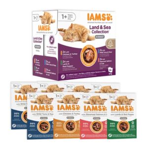 IAMS Advanced Nutrition Adult Cat 1+ Years Land & Sea Collection in Gravy 8 Pack 85g