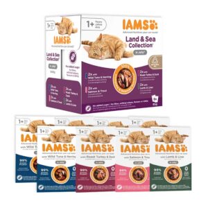 IAMS Advanced Nutrition Adult Cat 1+ Years Land & Sea Collection in Jelly 8 pack 85g