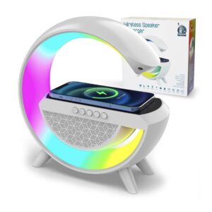 G Lamp Wireless Charger Bluetooth Speaker White