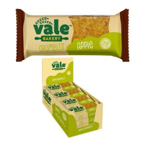 Vale Bakery Apple Crumble 80g - 0% vat in a display of 16