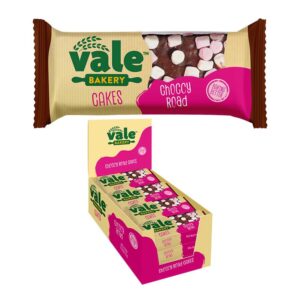 Vale Bakery Choccy Road Cake 65g - 0% vat in a display of 16