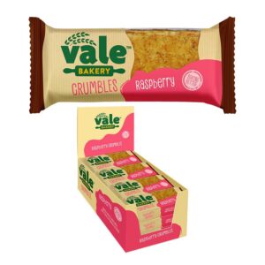 Vale Bakery Raspberry Crumble 80g - 0% vat in display of 16