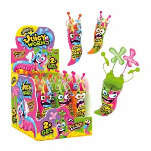 Johny Bee Juicy Worms 58g in a Display of12