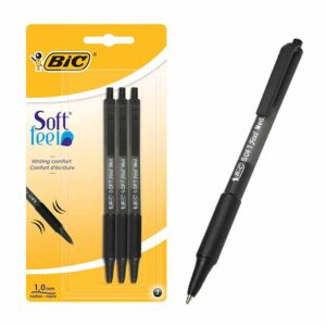 Bic Clic Soft Feel Grip Pen Black 3 Pack x 10