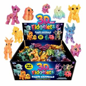 3D Fidgelets Farm Animals in a display of 48