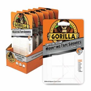 Gorilla Mounting Tape Squares 2.5cm x 2.5cm 24 Pack