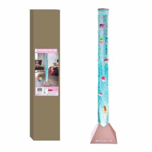 Global Gizmos Standing Fish Bubble Lamp with Rose Gold Base