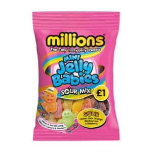 Millions Mini Sour Jelly Babies 100g PM &pound;1 x 12