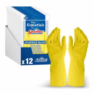 Spontex Essential Household Gloves Size Medium x 12