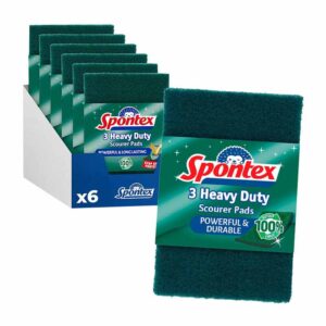 Spontex Heavy Duty Scourer Pads 3 Pack x 6