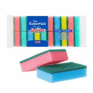 Spontex Essentials Sponge Scourers 20 Pack x 6