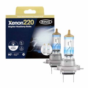 Ring H7 Xenon Twin Pack in a display of 10