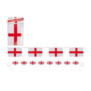 England 12 foot St George Bunting with 8 Flags - 8" x 5"