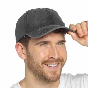 Adults Baseball Cap Stonewashed Black