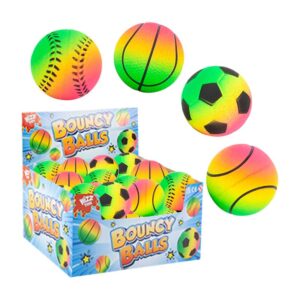 Rainbow Bouncy Balls in a display of 24