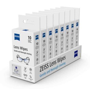 Zeiss Lens Wipes 10 pack in display of 8