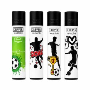Clipper Football Lighters in display of 48