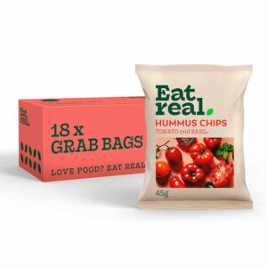 Eat Real Grab Bag Hummus Chips Tomato Basil 45g - 0% vat x 18